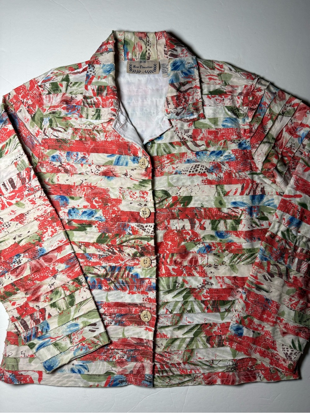 Vintage 90s New Direction Lightweight Cotton Jacket Small Abstract Floral Size S